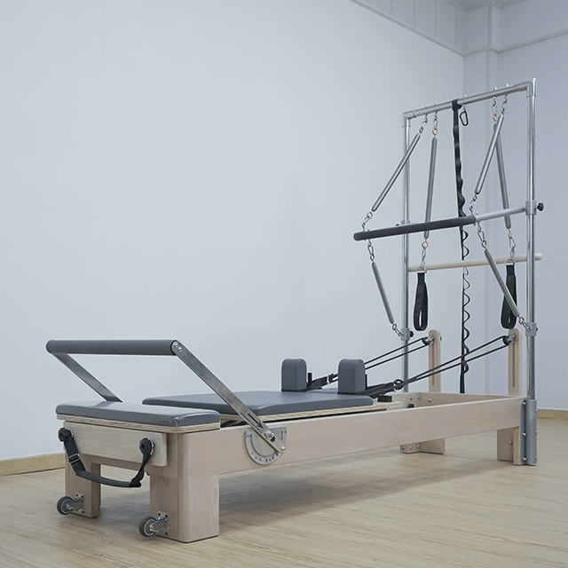 High Quality Equipment Maple Wooden Pilates Reformer with Tower Half Trapeze