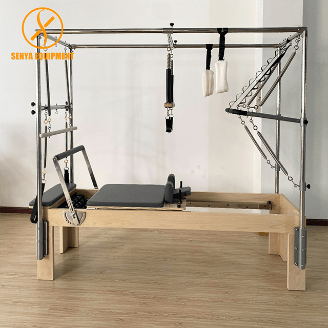 Wood Cadillac with Reformer Pilates Reformer with Full Tower for Studio Workout