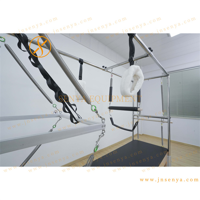 Pilates Cadillac apparatus frame and metal canopy construction