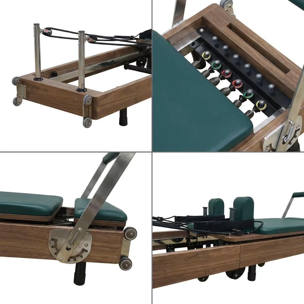Foldable Wood Pilates Reformer Details